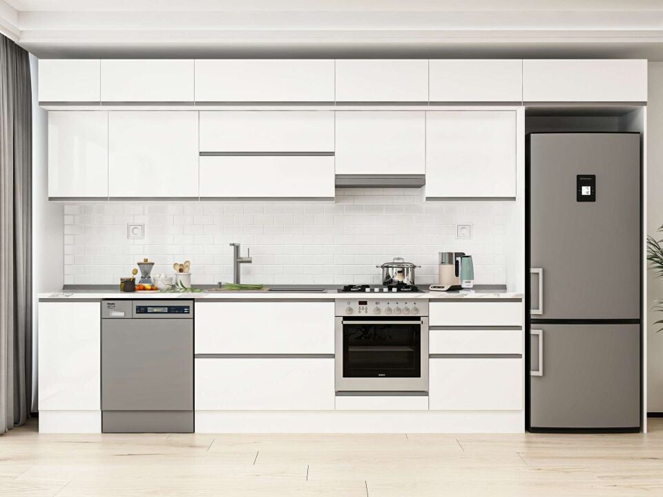 Alvinka 390X240 Cm High Gloss Mutfak Dolabı Mb-E90S40S60-1