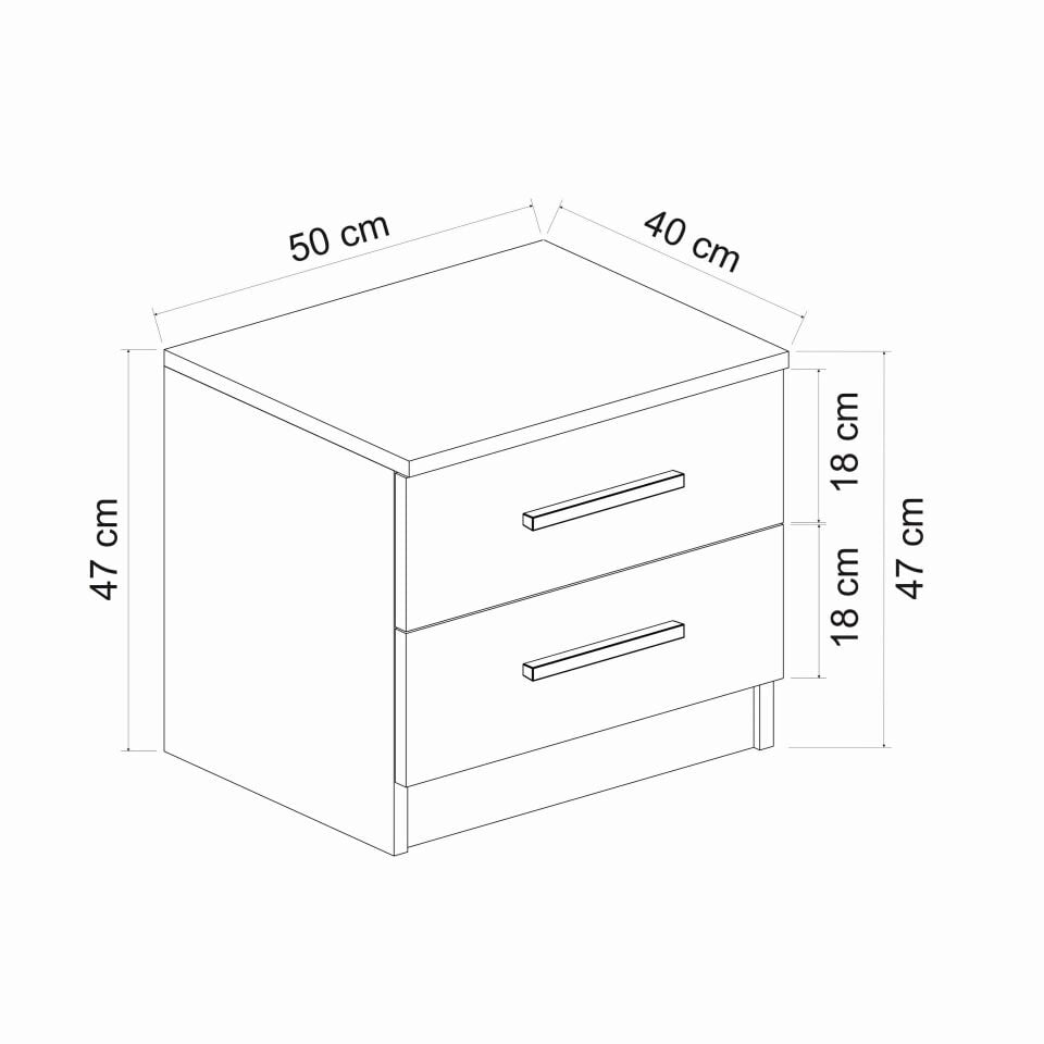 Minar Kale Komodin 2 Çekmece - Dore