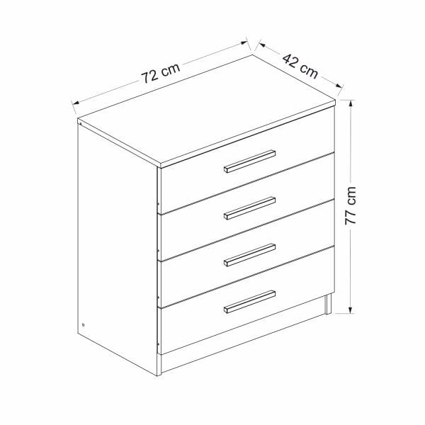 Minar Kale Şifonyer 4 Çekmece - Dore