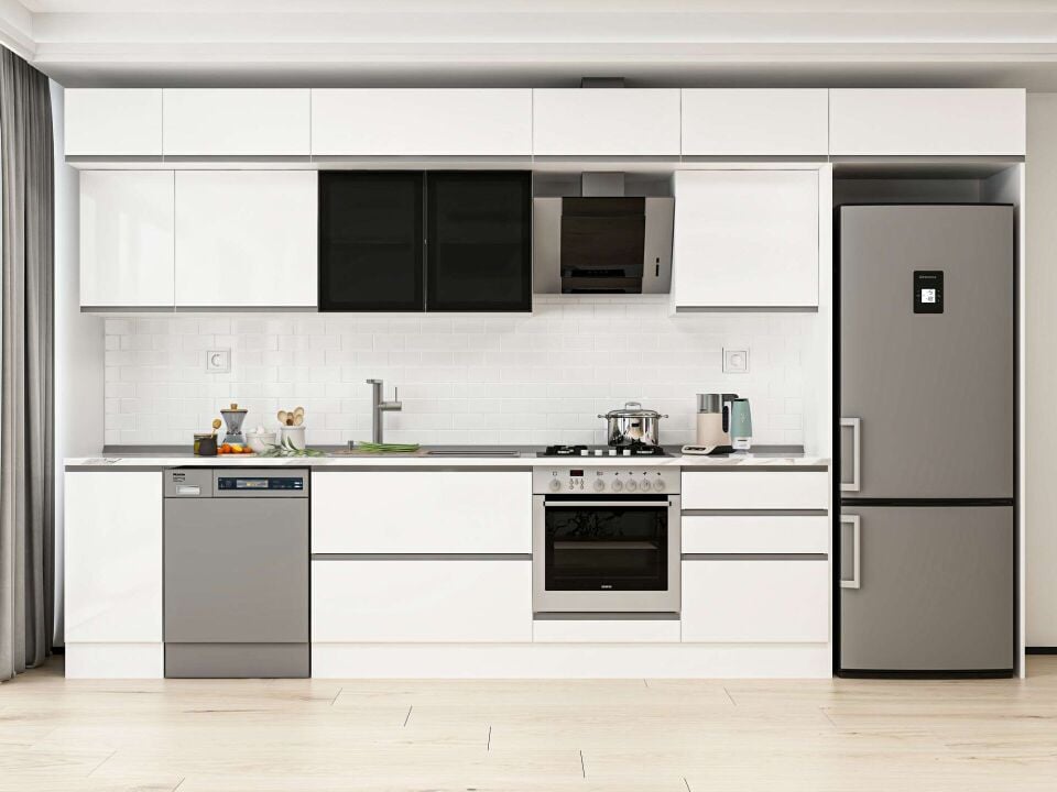 Alvinka 390X240 Cm High Gloss Mutfak Dolabı Mb-E90S40S60-3