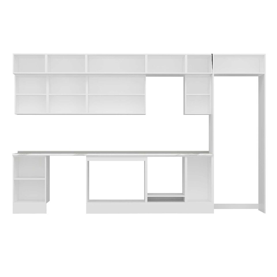 Alvinka 380X240 Cm High Gloss Mutfak Dolabı Mb-E90S50S40-3 High Gloss | Antrasit - Suntalam