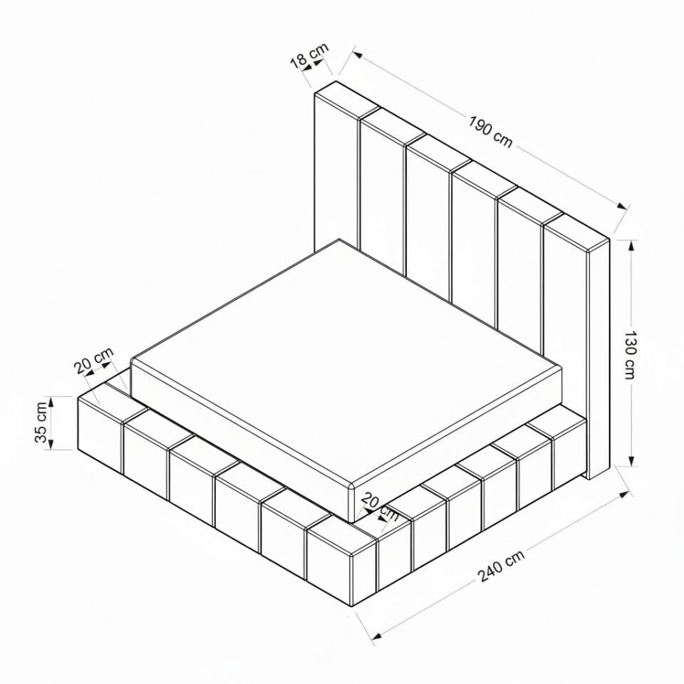 Alin Baza Başlık Seti 150x200