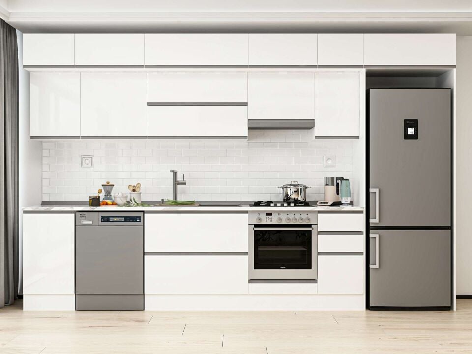 Alvinka 375X240 Cm High Gloss Mutfak Dolabı Mb-E90S45S40-1