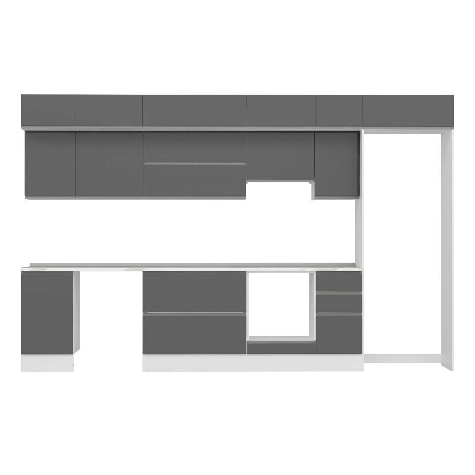 Alvinka 375X240 Cm High Gloss Mutfak Dolabı Mb-E90S45S40-1