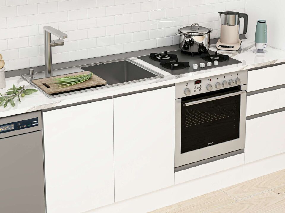 Alvinka 370X222 Cm High Gloss Mutfak Dolabı Mbb-E80B45S45-3 High Gloss | Beyaz - Suntalam
