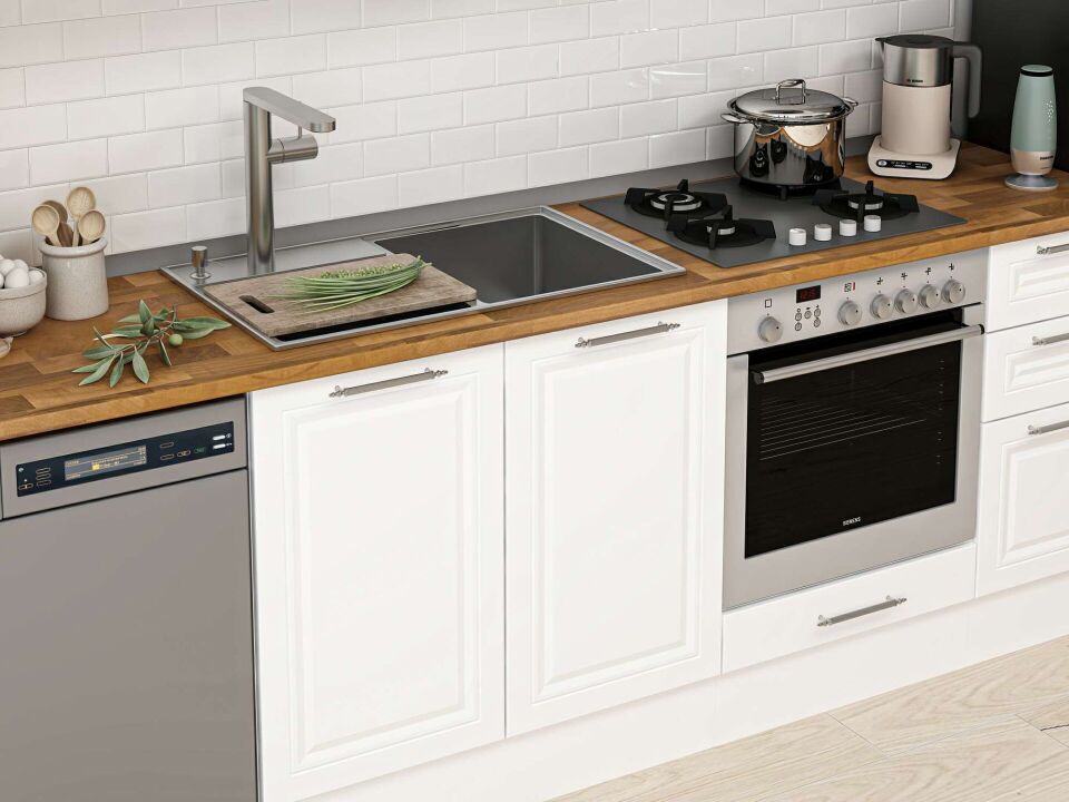 Alvinka 300X210 Cm Klasik Mebran Mutfak Dolabı Beyaz Beyaz Mb-E80B60S40-3