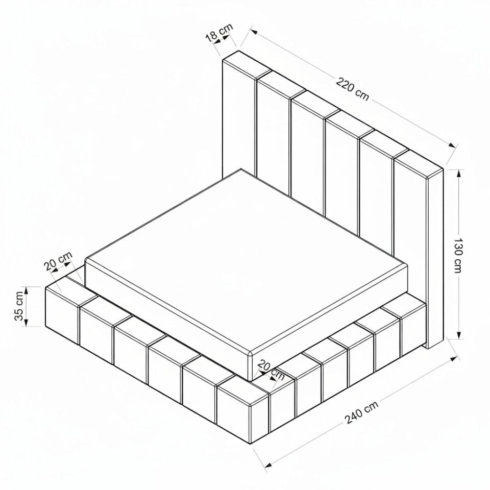 Alin Baza Başlık Seti 180x200