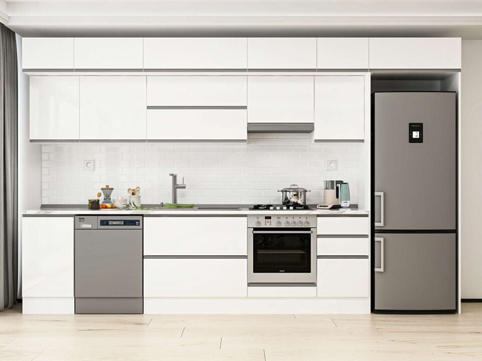 Alvinka 380X240 Cm High Gloss Mutfak Dolabı Mb-E90S45S45-1