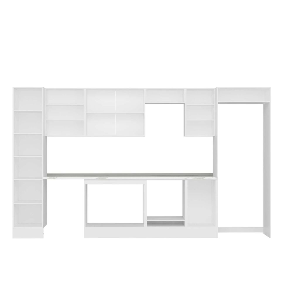 Alvinka 370X222 Cm High Gloss Mutfak Dolabı Mbb-E80B45S45-3 High Gloss | Antrasit - Suntalam