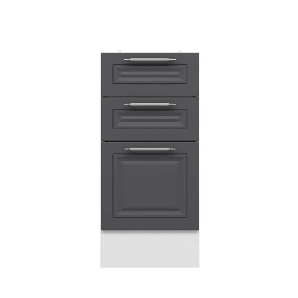 Alvinka Mutfak Modül Mbr_C Alt 3Ç1B2K 40Cm Dolap Beyaz Antrasit Mdf