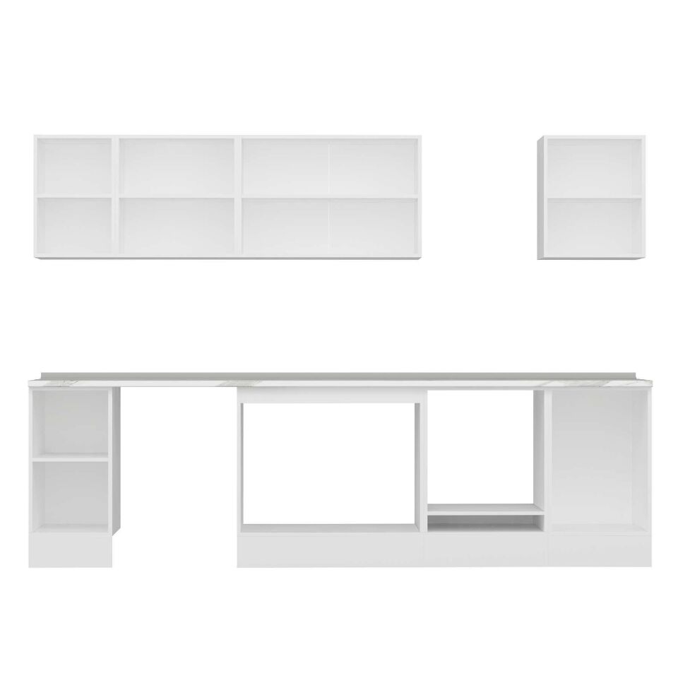 Alvinka 290X210 Cm High Gloss Mutfak Dolabı M-E80S40S50-3 High Gloss | Antrasit - Mdf