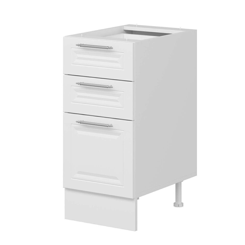 Alvinka Mutfak Modül Mbr_C Alt 3Ç1B2K  40Cm Dolap Beyaz Beyaz Mdf