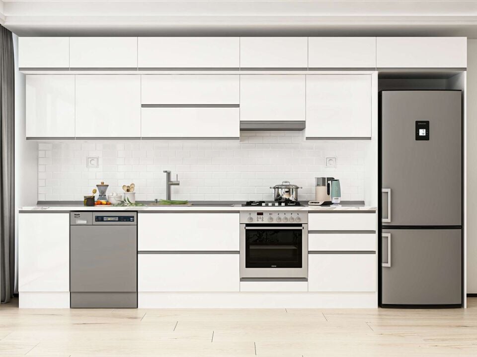 Alvinka 395X240 Cm High Gloss Mutfak Dolabı Mb-E90S45S60-1