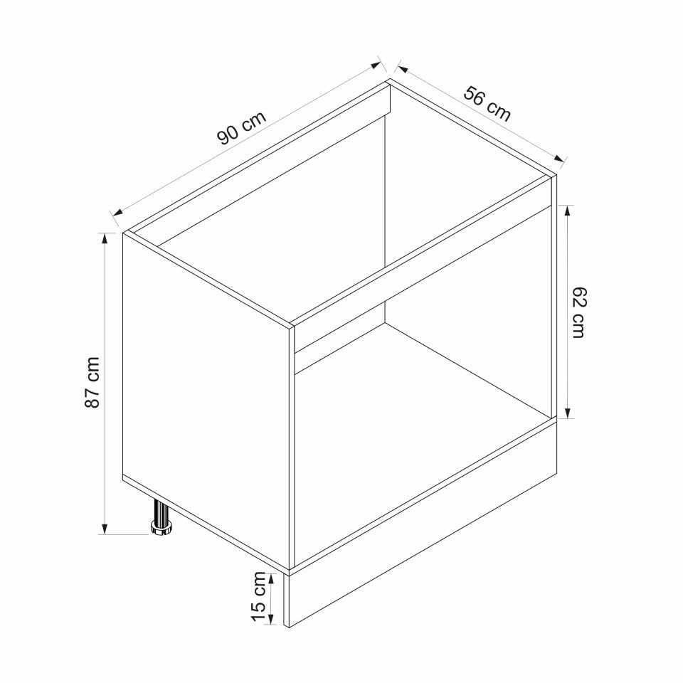 Alvinka Mutfak Modül Mbr_A Alt 2K 90Cm Evye Dolap Beyaz Beyaz