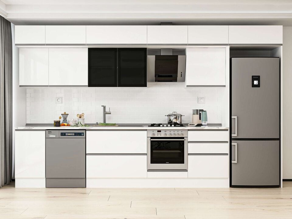 Alvinka 395X240 Cm High Gloss Mutfak Dolabı Mb-E90S45S60-3