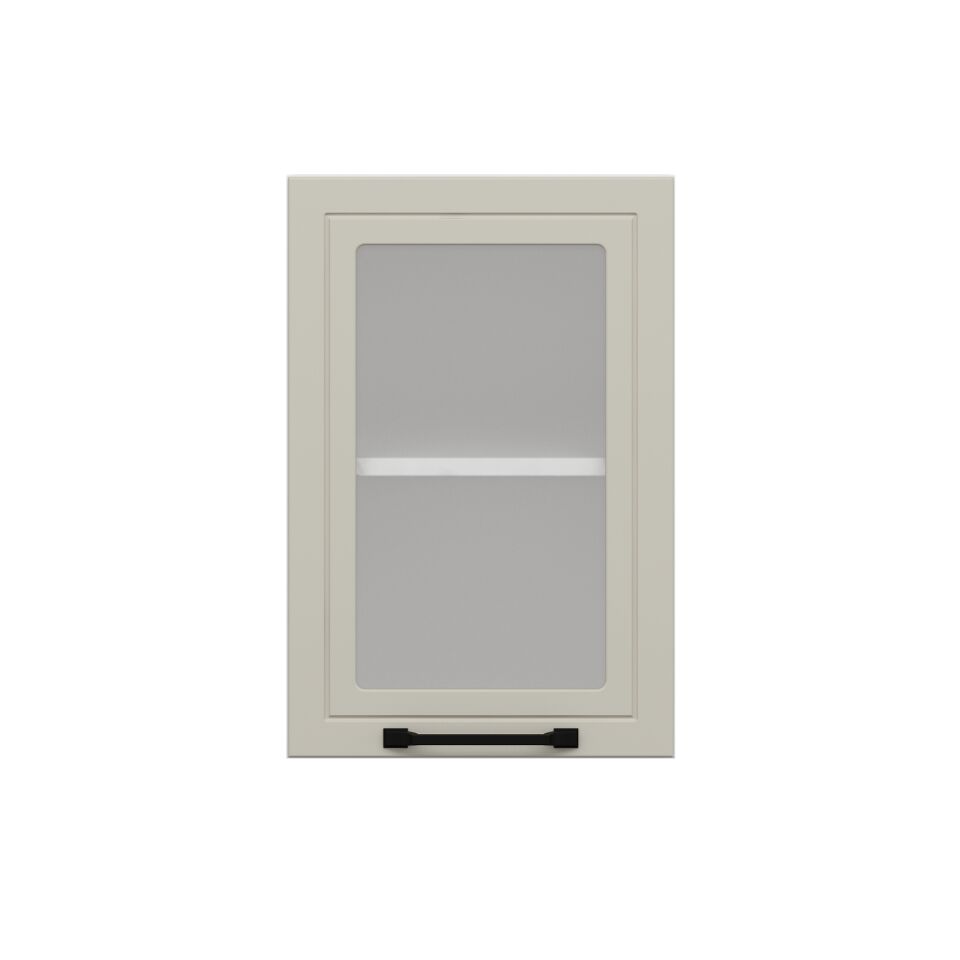 Alvinka Mutfak Modül Mbr_A Üst 1Dk1R 40-H60Cm Dolap Cam Beyaz Kumtaşı Mdf