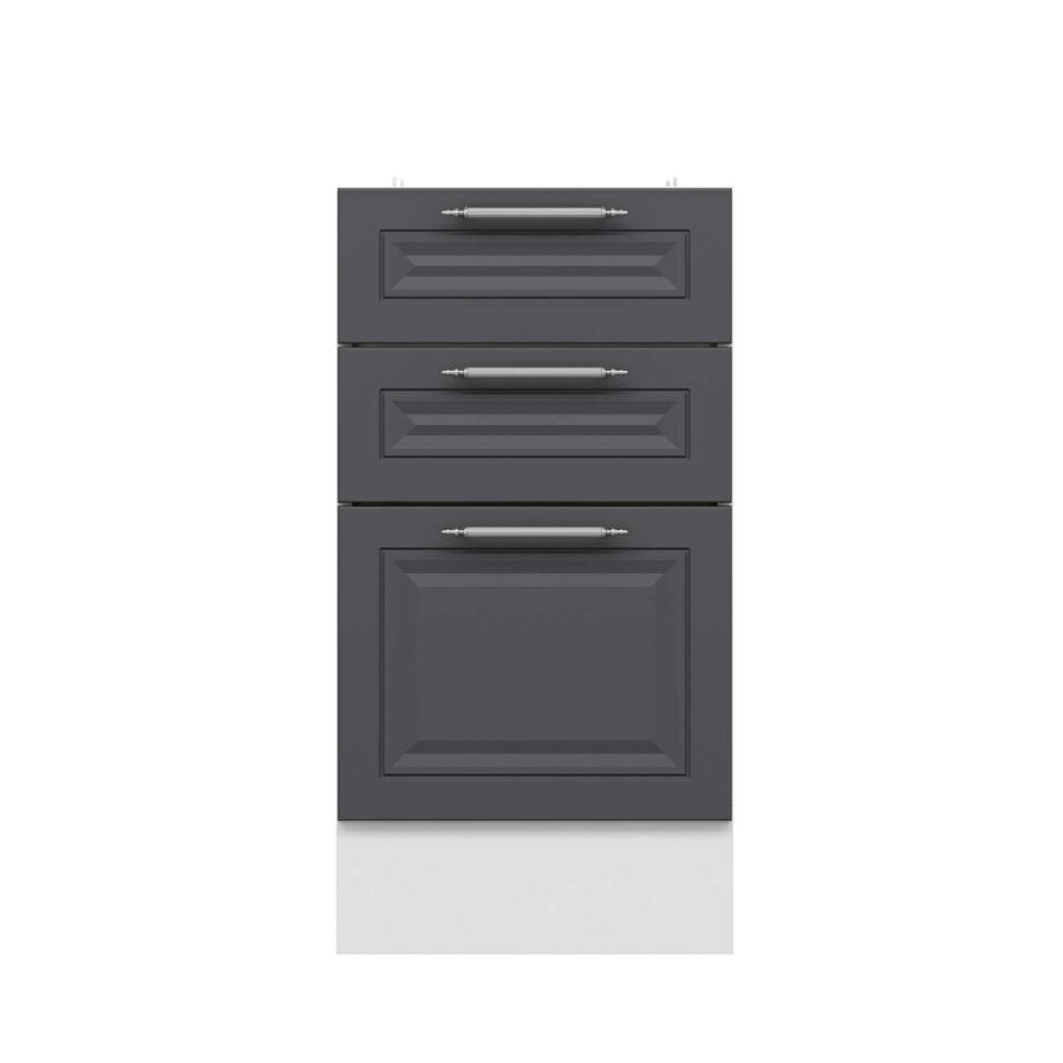 Alvinka Mutfak Modül Mbr_C Alt 3Ç1B2K 45Cm Dolap Beyaz Antrasit Mdf