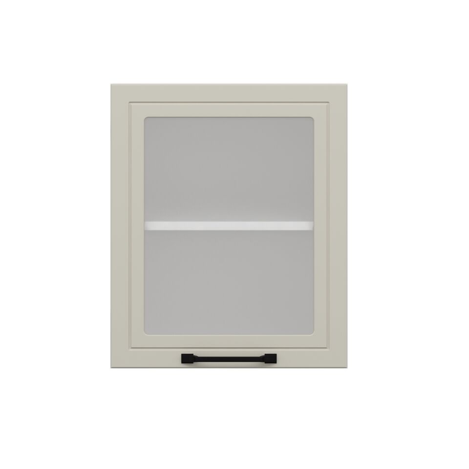 Alvinka Mutfak Modül Mbr_A Üst 1Dk1R 50-H60Cm Dolap Cam Beyaz Kumtaşı Mdf