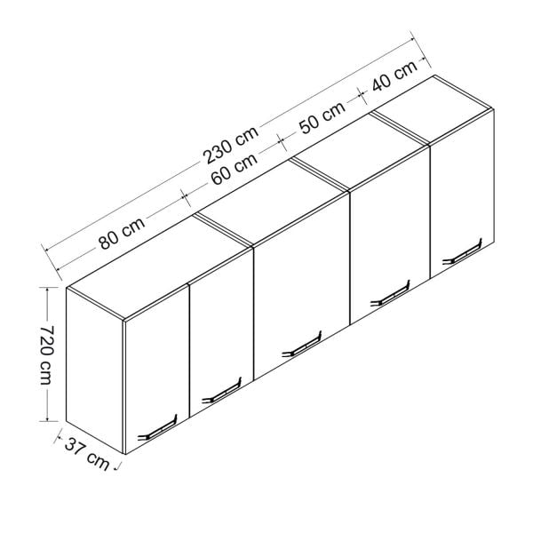 Minar 230 Cm Mutfak Dolabı Beyaz 230-B1-Üst Modül