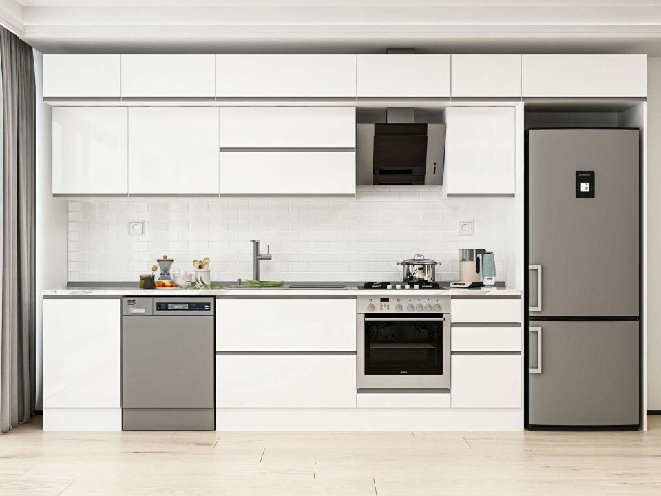 Alvinka 385X240 Cm High Gloss Mutfak Dolabı Mb-E90S50S45-2