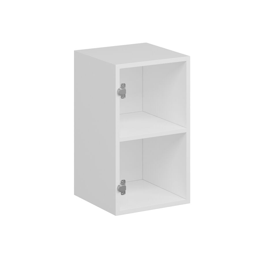 Alvinka Mutfak Modül Üst Dolap 1Dk1R 35-H60 Alm Cam Beyaz Siyah Mdf Gövde