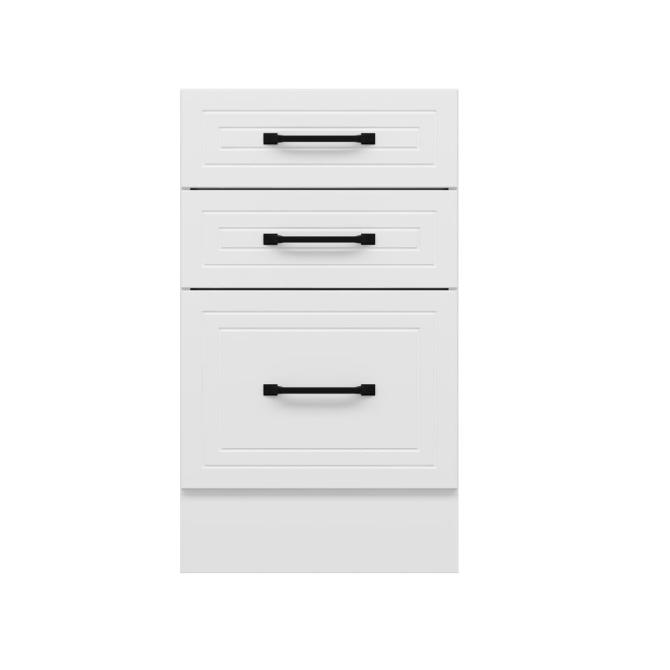 Alvinka Mutfak Modül Mbr_A Alt 3Ç1B2K  50Cm Dolap Beyaz Beyaz