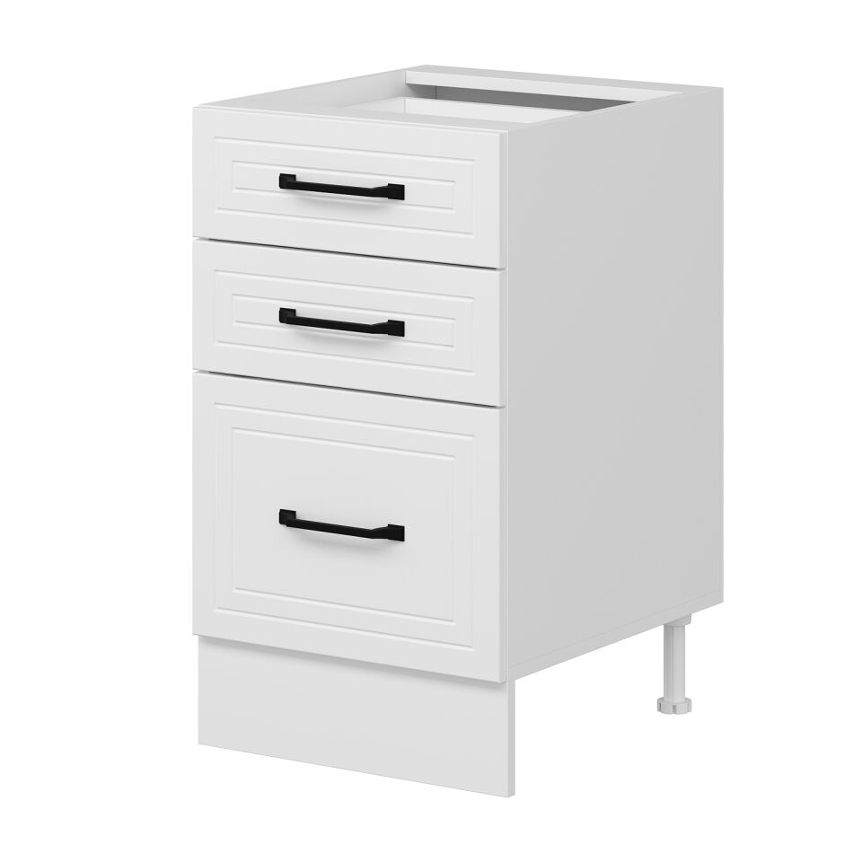 Alvinka Mutfak Modül Mbr_A Alt 3Ç1B2K  50Cm Dolap Beyaz Beyaz