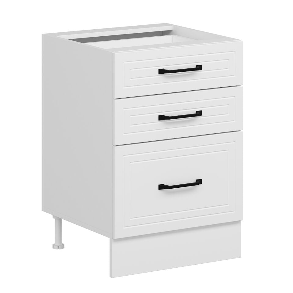 Alvinka Mutfak Modül Mbr_A Alt 3Ç1B2K Nray 60Cm Dolap Beyaz Beyaz