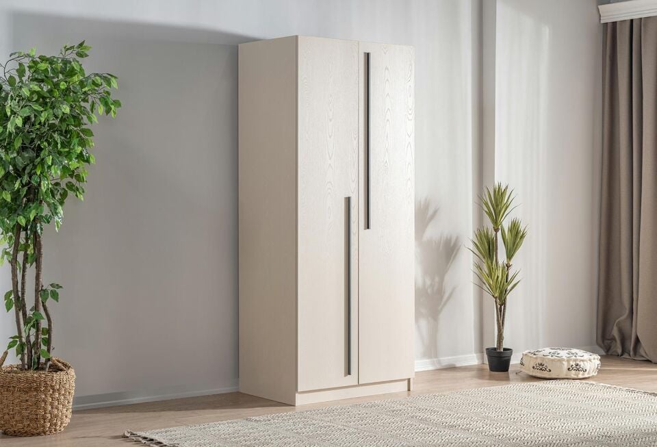 Ceramical GR2 Yatak Odası Gardrobu 2 Kapaklı - Vizon Bej
