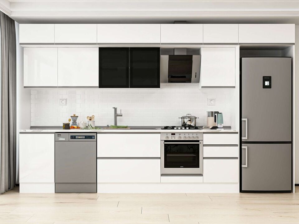 Alvinka 390X240 Cm High Gloss Mutfak Dolabı Mb-E90S50S50-3