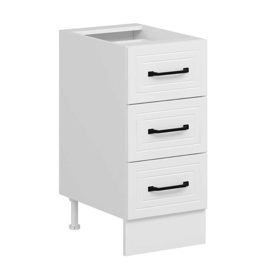 Alvinka Mutfak Modül Mbr_A Alt 3Ç 40Cm Dolap Beyaz Beyaz