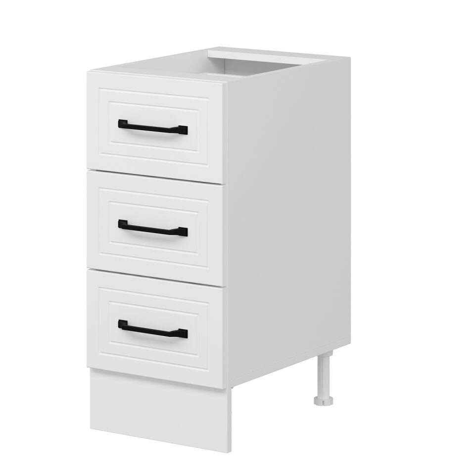 Alvinka Mutfak Modül Mbr_A Alt 3Ç Nray 40Cm Dolap Beyaz Beyaz