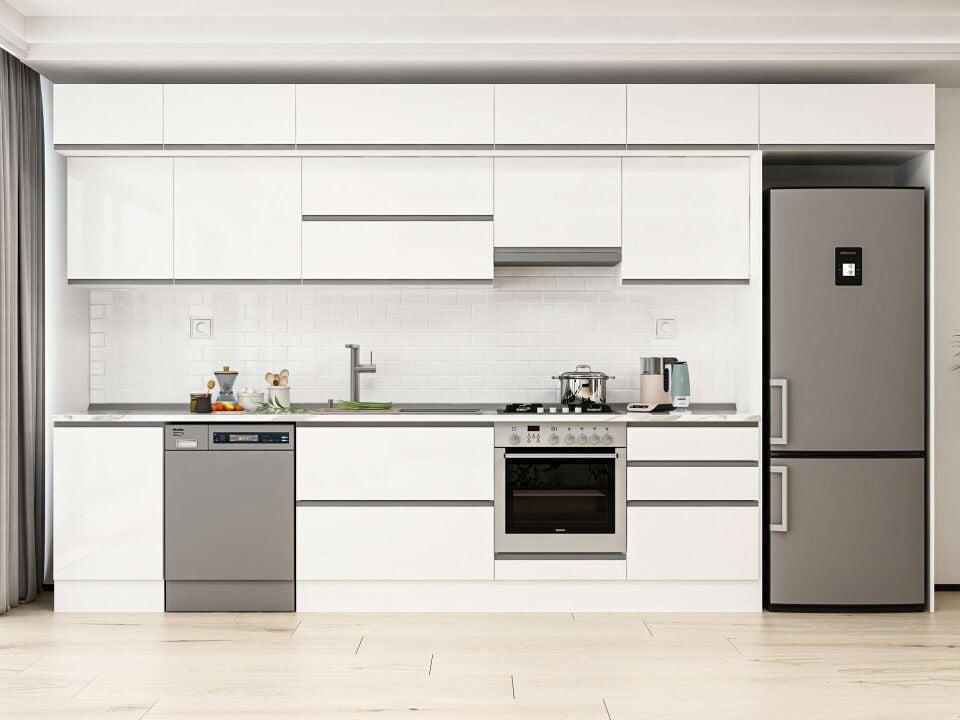 Alvinka 400X240 Cm High Gloss Mutfak Dolabı Mb-E90S50S60-1