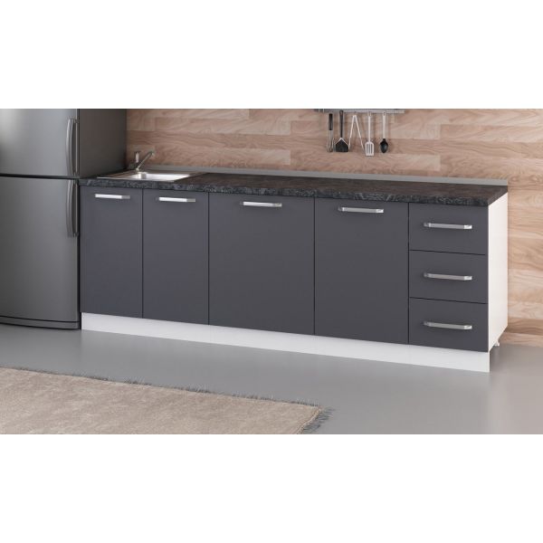 Minar 230 Cm Mutfak Dolabı Beyaz Antrasit 230-A1-Alt Modül