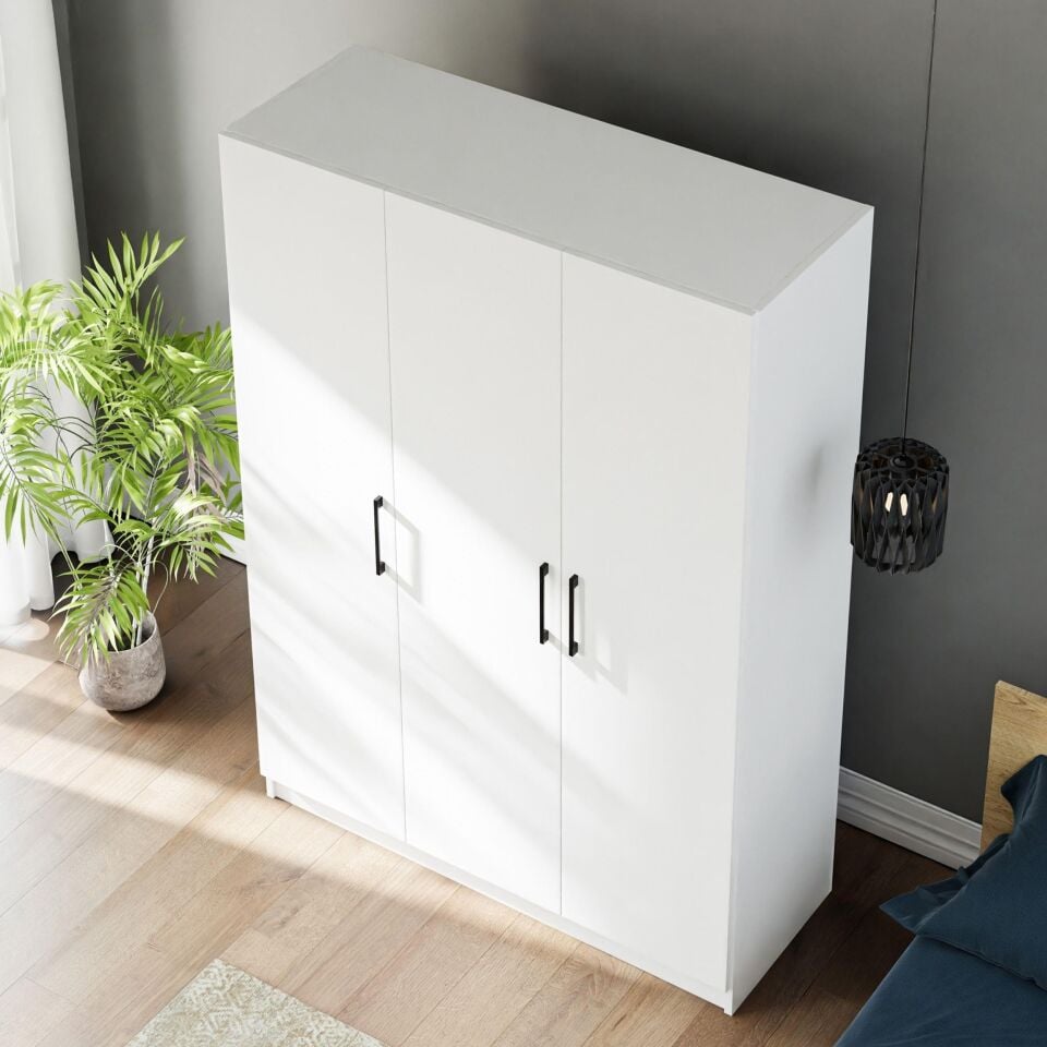 Ceramical GRE3 3 Kapaklı Dolap Gardrop - Beyaz