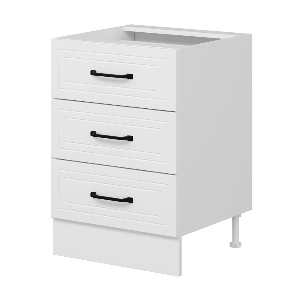 Alvinka Mutfak Modül Mbr_A Alt 3Ç 60Cm Dolap Beyaz Beyaz