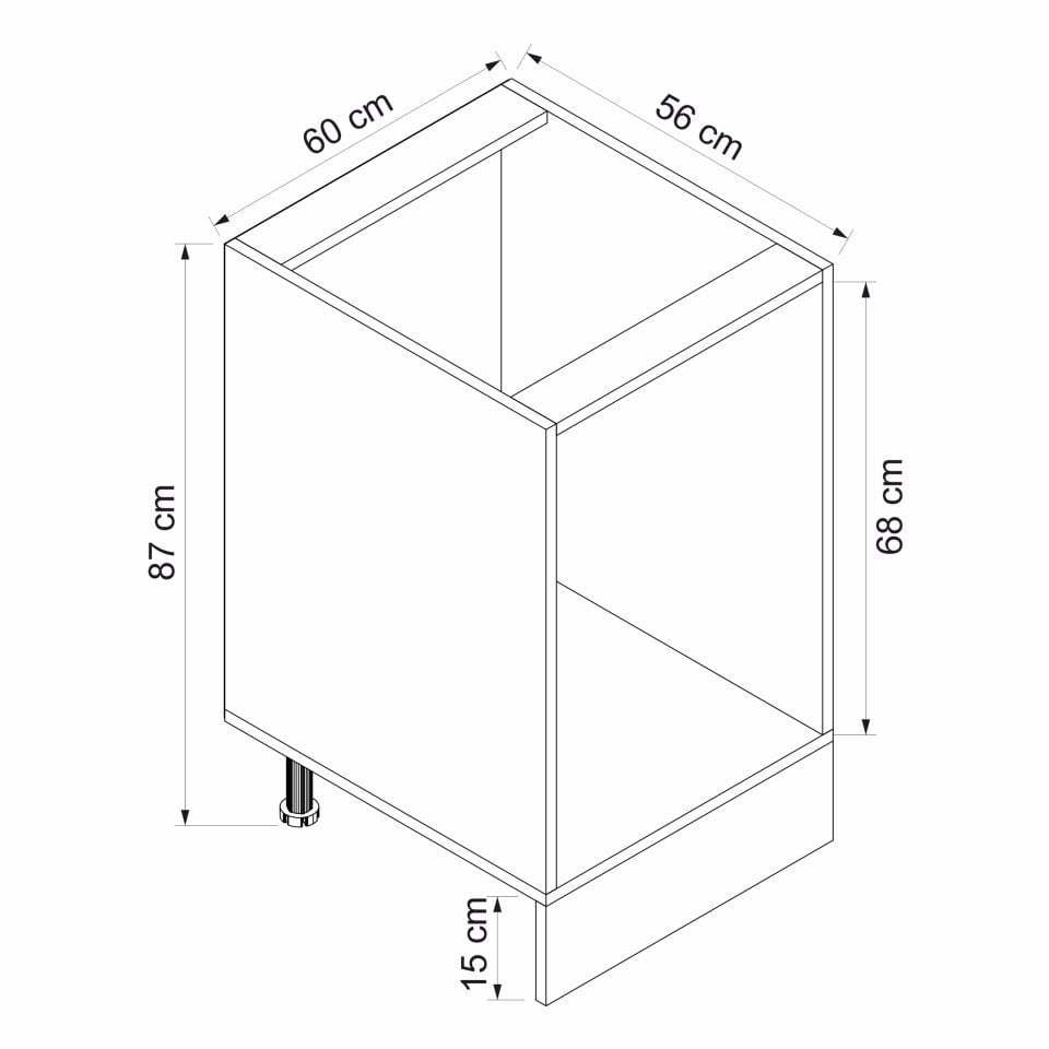 Alvinka Mutfak Modül Mbr_A Alt 3Ç Nray 60Cm Dolap Beyaz Beyaz