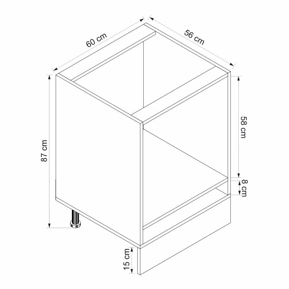 Alvinka Mutfak Modül Mbr_A Alt 1K 60Cm Ank Dolap Beyaz Beyaz
