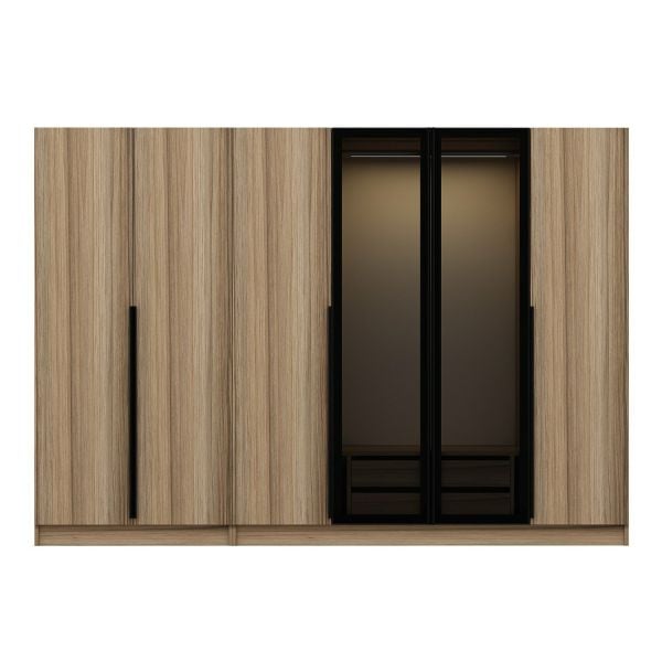 Kale Plus 6 Kapaklı 2Ç Dolap Dore Plus Dore Füme Cam