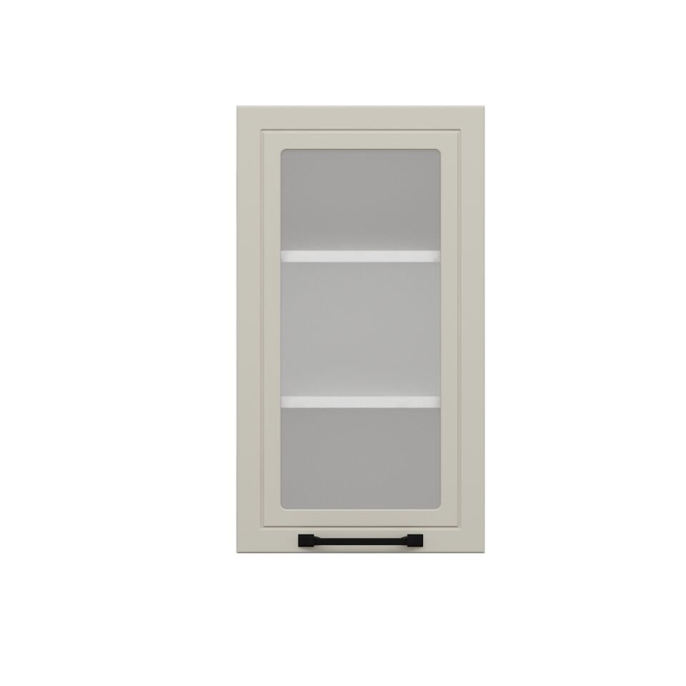Alvinka Mutfak Modül Mbr_A Üst 1Dk2R 40-H72Cm Dolap Cam Beyaz Kumtaşı Mdf