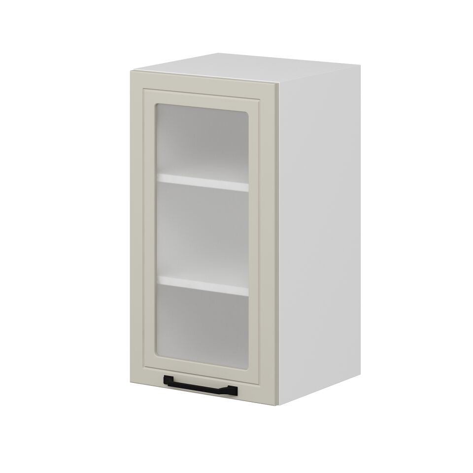 Alvinka Mutfak Modül Mbr_A Üst 1Dk2R 40-H72Cm Dolap Cam Beyaz Kumtaşı Mdf