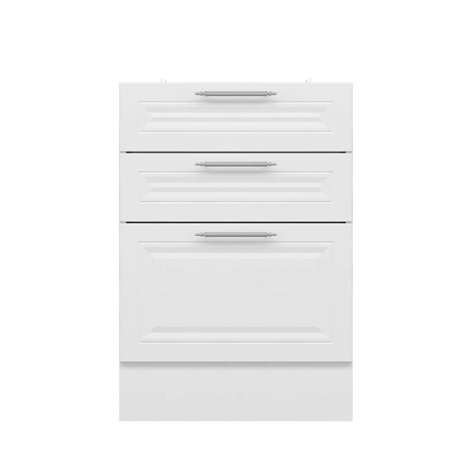 Alvinka Mutfak Modül Mbr_C Alt 3Ç1B2K 60Cm Dolap Beyaz Beyaz Mdf