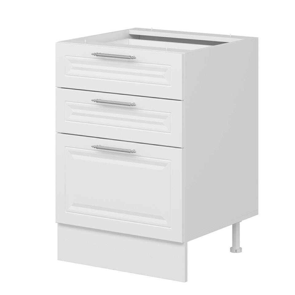 Alvinka Mutfak Modül Mbr_C Alt 3Ç1B2K 60Cm Dolap Beyaz Beyaz Mdf