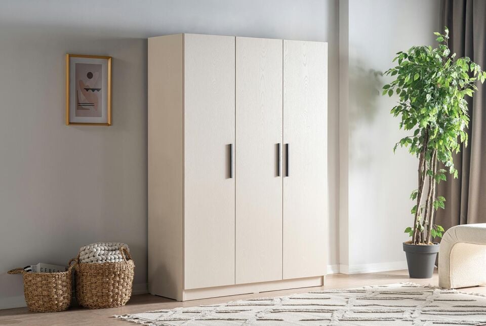 Ceramical GRE3 3 Kapaklı Dolap Gardrop - Vizon Bej