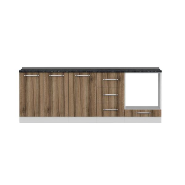 Minar 230 Cm Mutfak Dolabı Beyaz Dore 230-D6-Alt Modül