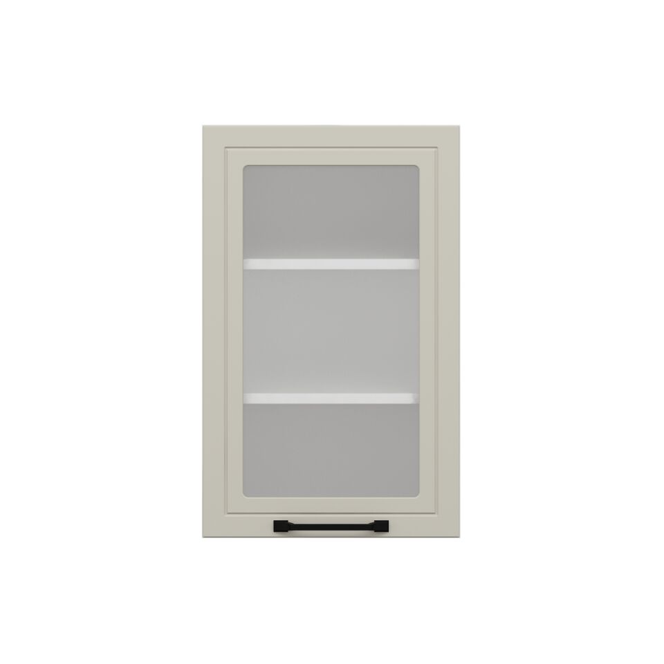 Alvinka Mutfak Modül Mbr_A Üst 1Dk2R 45-H72Cm Dolap Cam Beyaz Kumtaşı Mdf