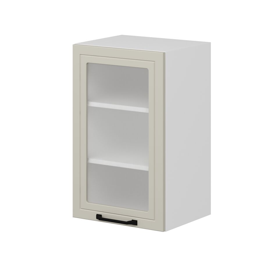 Alvinka Mutfak Modül Mbr_A Üst 1Dk2R 45-H72Cm Dolap Cam Beyaz Kumtaşı Mdf