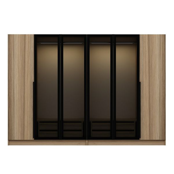 Kale Plus 6 Kapaklı 4Ç Dolap Dore Plus Dore Füme Cam