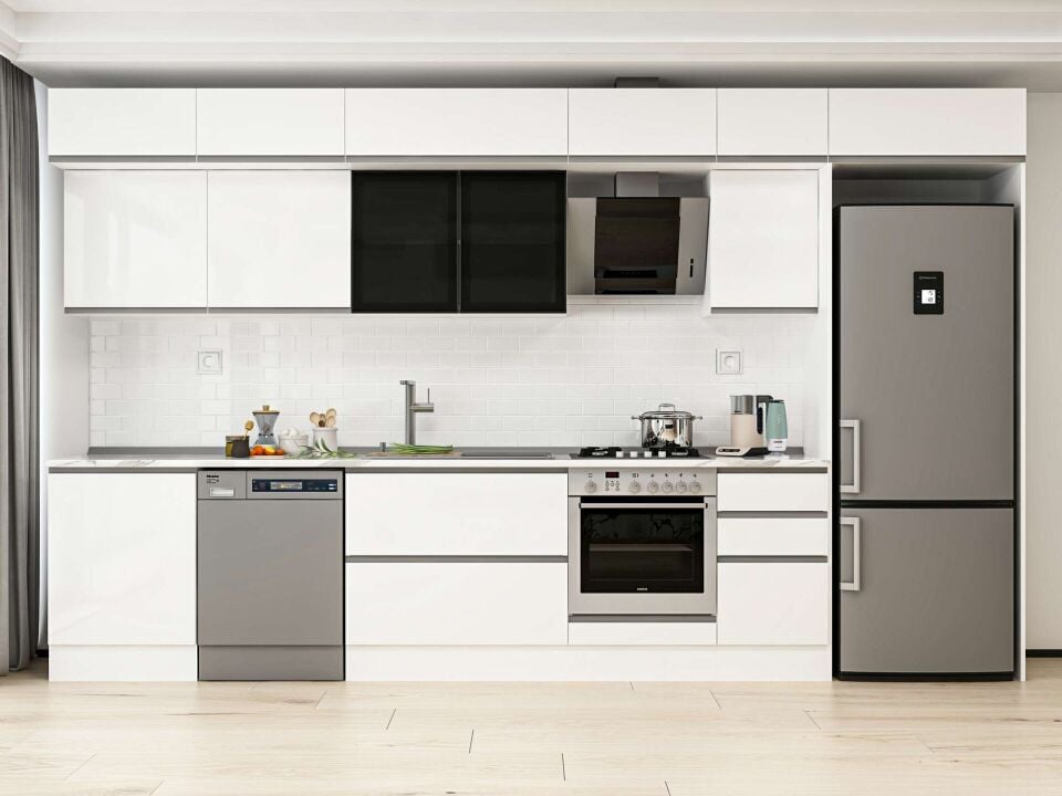 Alvinka 395X240 Cm High Gloss Mutfak Dolabı Mb-E90S60S45-3