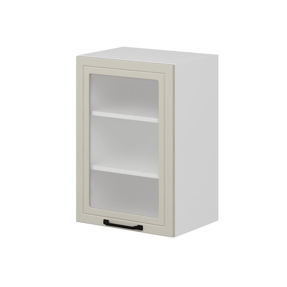 Alvinka Mutfak Modül Mbr_A Üst 1Dk2R 50-H72Cm Dolap Cam Beyaz Kumtaşı Mdf